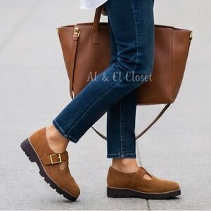 Vionic Brown Suede Mary Jane Loafers
